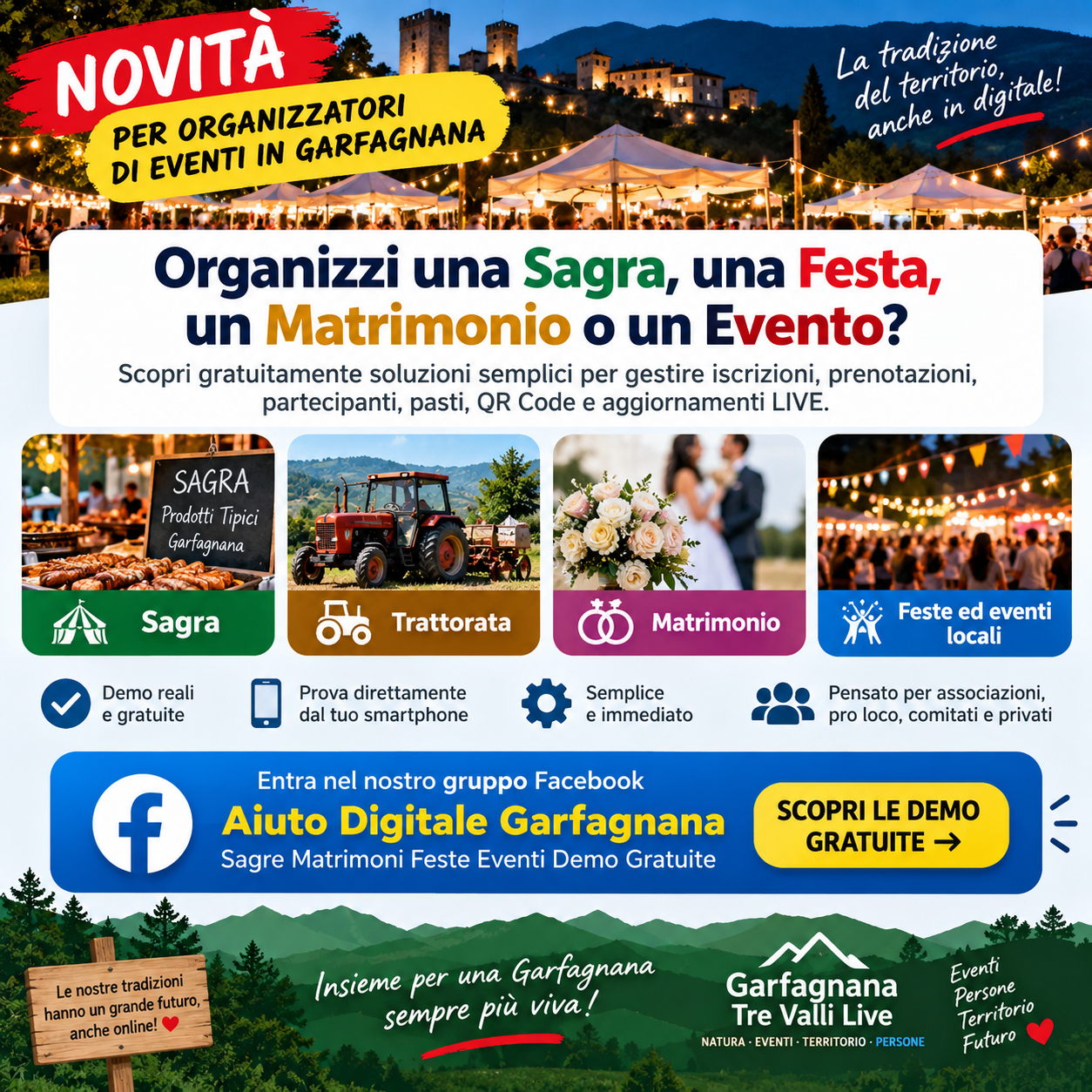 Aiuto Digitale Garfagnana per sagre, matrimoni, feste ed eventi