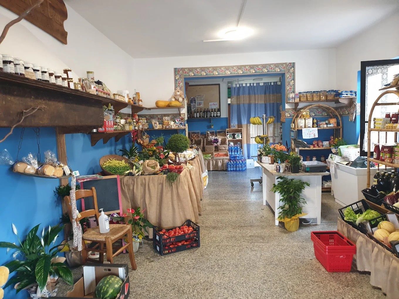 Interno di Centrofrutta Alina con banco di frutta e verdura fresca a Gallicano